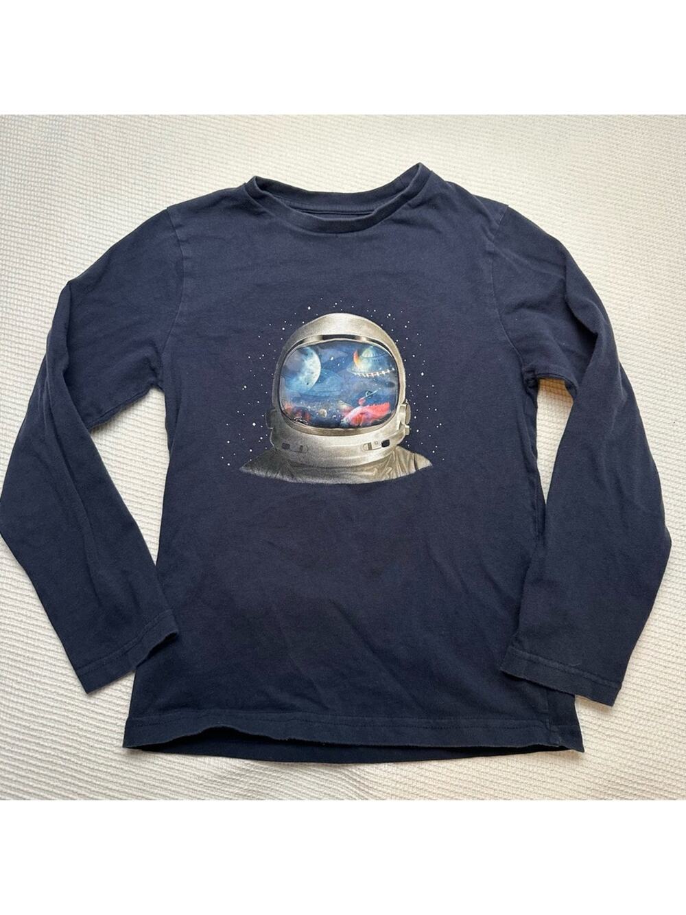 Mayoral Navy Blue astronaut Long Sleeve Tee size 9